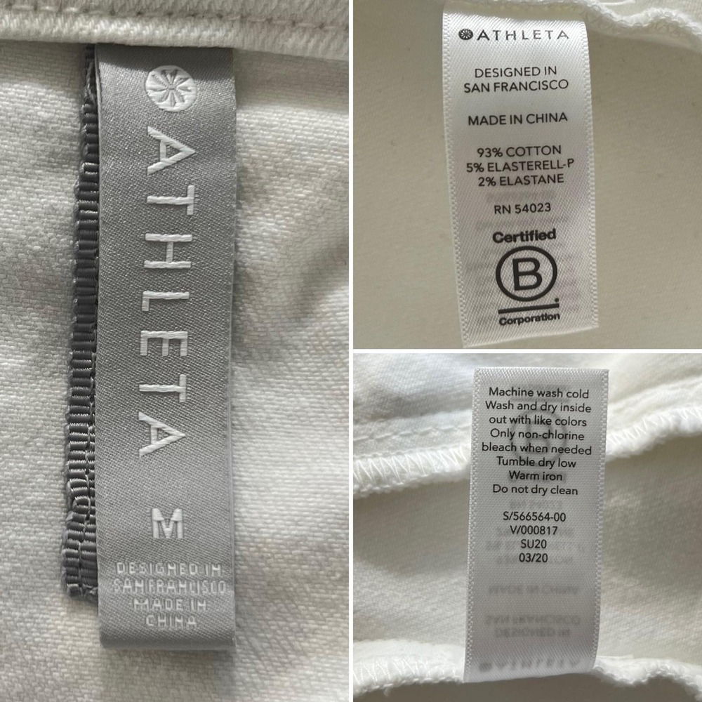 Athleta Jacket Womens Medium‎ White Denim Trucker Hooded Zip In Vest Layered - Picture 12 of 12